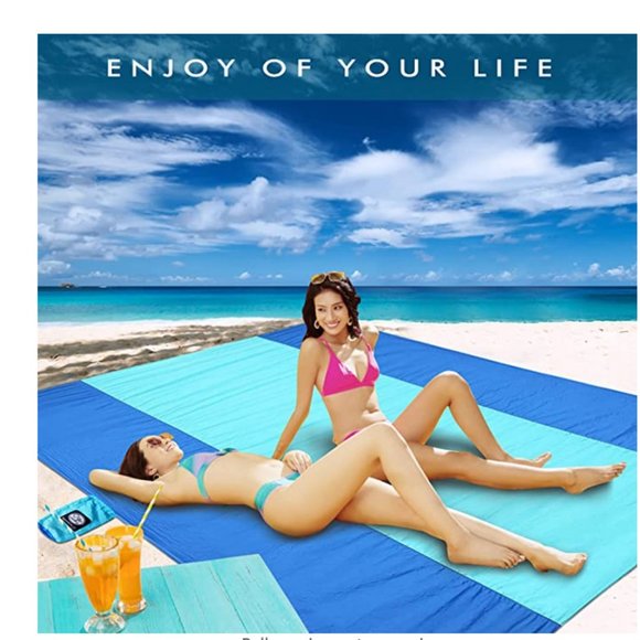 Beach Blanket Waterproof Sandproof Oversized 120.08"L x 110.24"W - Picture 2 of 6